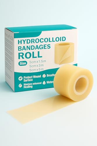 Rouleau Hydrocolloïde pour Pansements Cicatrisants – 5 cm x 3 m, Extra Fin, Imperméable et Autocollant – Pansement Hydrocolloïde pour Acné et Soins des...