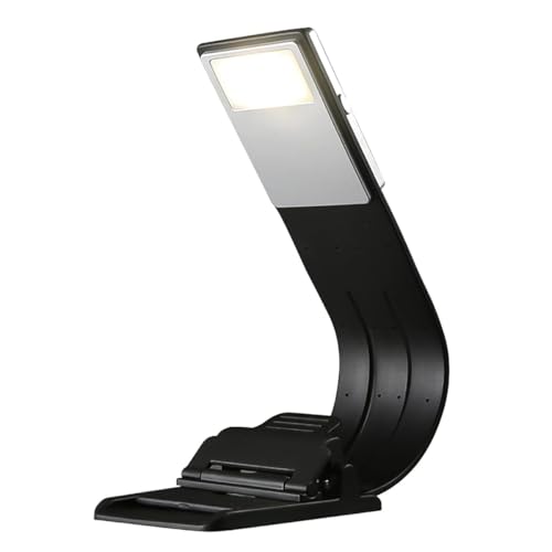 Tiardey Portable Reading Lamp, Black, 3 Level Brightness, USB Rechargeable, Suitable for Reading in Bed Travel, Camping