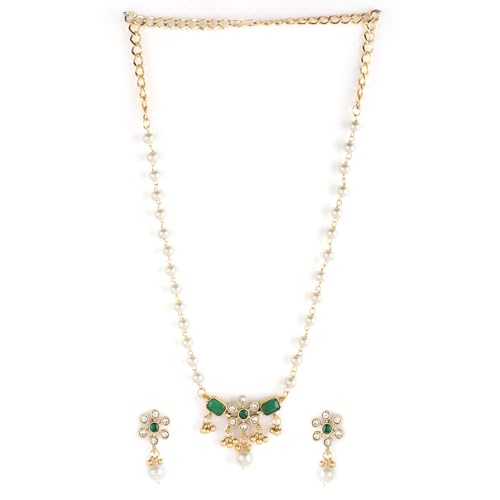 See full amazon price history chart for Rubans 22KT Gold Plated Brass Emerald Stone Studded Beaded Pendant Set For Women Rubans 22KT Gold Plated Brass Emerald Stone Studded Beaded Pendant Set For Women (B0D6RVZR66) Amazon Price History, Amazon Price Tracker