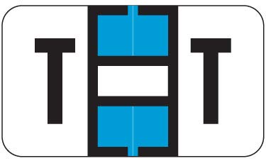 Doctor Stuff - File Folder Labels, Alphabet Letter T, Ringbook Sheets, Jeter 5800 - JTAM Series Compatible Alpha Stickers, Light Blue, 15/16" x 1-5/8"
