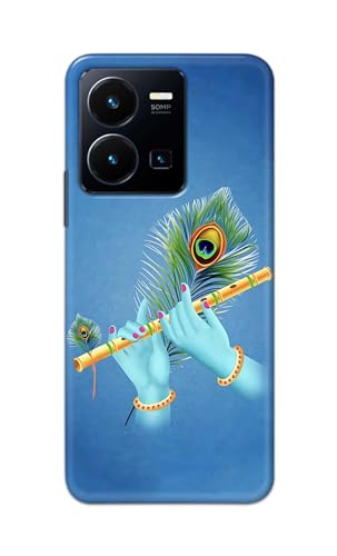 Image of PRINTFIDAA Plastic Printed Hard Back Cover Case For Vivo Y35 4G | Vivo Y22 Back Cover (Flute In Krishna Hands) -112, Multi