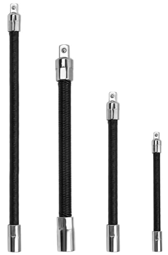 FTIHTRY 4-Piece Flexible Socket Extension Bar Set 1/2 1/4 3/8 Shaft Drive 1210 8 6