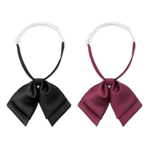 GHTIYLP Bow Tie for Women Girls Adjustable Pre-tied Womens Bow Tie Solid Color Blouse Neck Ties for School Cosplay Party