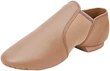STELLE Leather Jazz Slip-On Dance Shoes for Girls Boys Toddler Kid