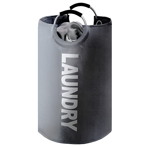 YOUDENOVA Cesto para la ropa sucia plegable, 115 L, gran capacidad, con asa, color gris Cover