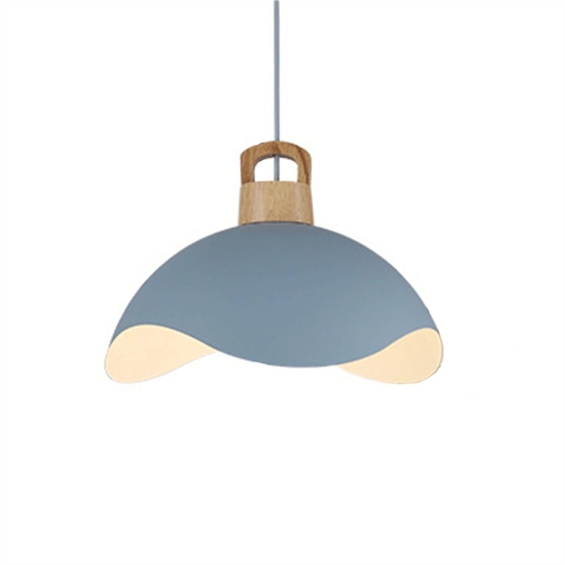 YGZPALH Modern Kids Room Pendant Lights, Nordic Macaron Lamp Shade Oak Metal Lamp Fixture Minimalist Aluminum Chandeliers for Bedroom Metal Hanging Lamp for Living Room Restaurant Hallway Foyer