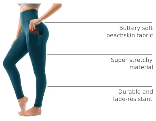 Image of SINOPHANT High Waisted Leggings with Pockets Women, Full Length Capri Buttery Soft Stretchy Yoga Pants