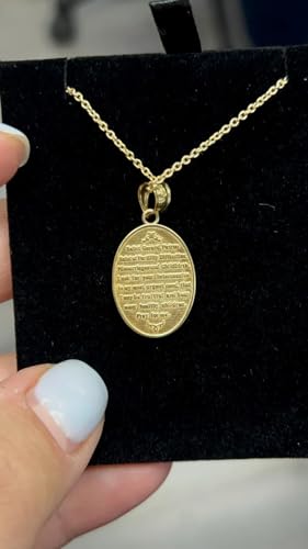 Gold Plated St. Gerard Necklace For Pregnancy - Vermeil Fertility Charm - Catholic Prayer For Pregnancy Necklace For Women Made In USA.4