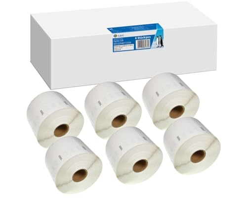 Étiquettes d'adresse 32 x 57 mm G&G BM-D-G-11354-6 autocollantes blanches pour imprimante thermique