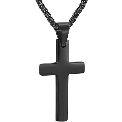 PROSTEEL Cross Necklace for Men Women, 316L Stainless Steel Dog Tag Cross/Dog Tags Military, Jesus Crucifix, Snake Cross, Black/Gold/Silver/Rose Gold/Blue Tone Cross Pendant, Come with Box 1