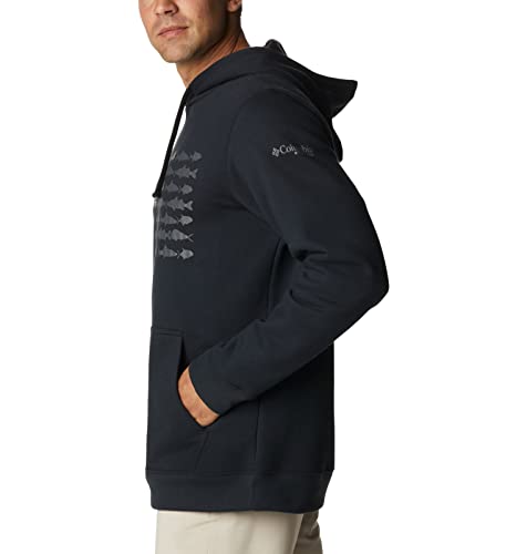 Columbia PFG Herren Kapuzenpullover Fish Flag II, Schwarz/Graphit, USA, Medium – Ansicht 3