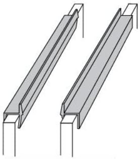 One Piece (32501-2) Hanging rail. Custom Accents PVC Hanging file rail for 1/2" drawer sides 2 feet long White (sold per each)