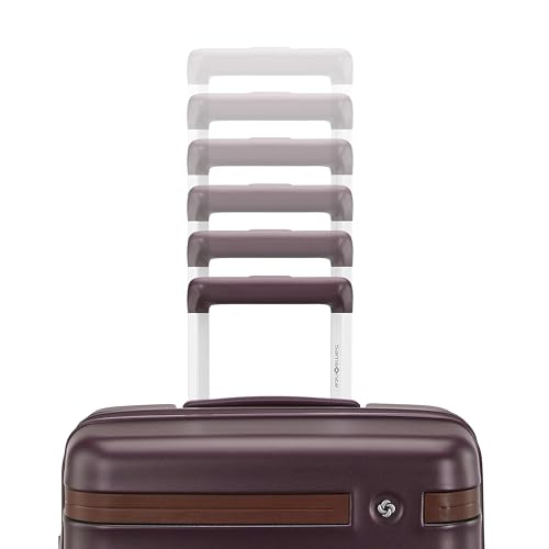 Image of Virtuosa Hardside 21 Inch Carry On Luggage - Airline Approved with 360 Spinner Wheels, RightHeight Adjustable Handle - Zippered WetPak - TSA Lock - Expandable Light Polycarbonate Shell - Merlot