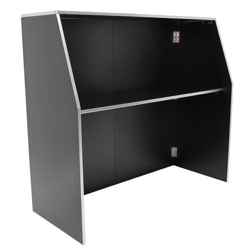 Pinelicorn 4' Folding Portable Event Bar with Top and Middle Shelves, Portable Bar Cabinet Mobile...