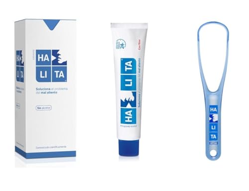 PACK AHORRO HALITA: Incluye Colutorio Halita 500ml, pasta Halita 75ml y raspador lingual Halita.