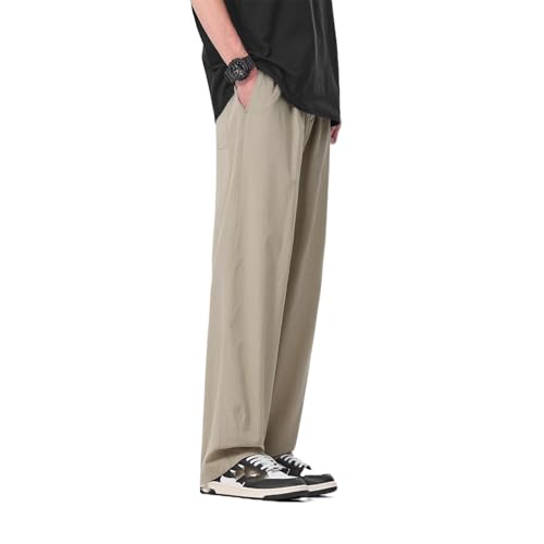 Men's Pants Summer Thin Wide-Leg Japanese Loose Lightweight Straight Leg Casual Trouser