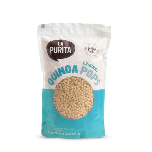 La Purita Puffed Quinoa Pops – Healthy Protein Cereal, Gluten-Free, Sugar-Free, Vegan Superfood, 6.35 oz (Pack of 1), Unflavored