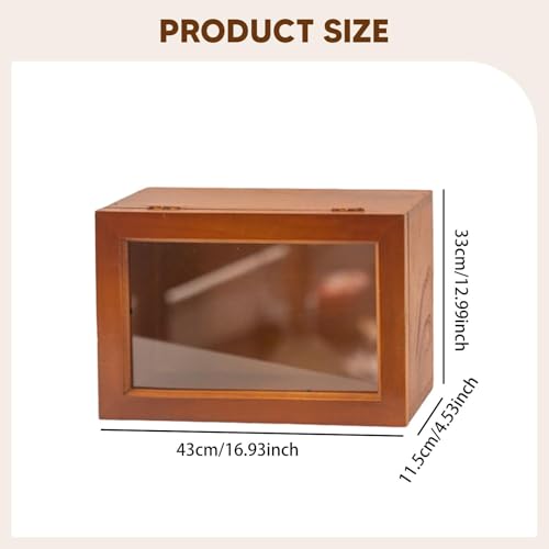 Jugutyeg Caja para Figuras de Madera Natural con Vitrina Clara Caja Organizadora de Mini Figuras Gabinete de Protección para Juguetes Función Antipolvo Adecuad, L - imagen 5