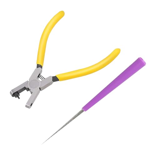 FSSTUD Pince perforatrice pour cuir de 2 mm - Outil de poinçonnage pour bracelet de montre - Outil de perforation pour ceinture - Outil de poinçonnage manuel avec foret extensible pour sangles et