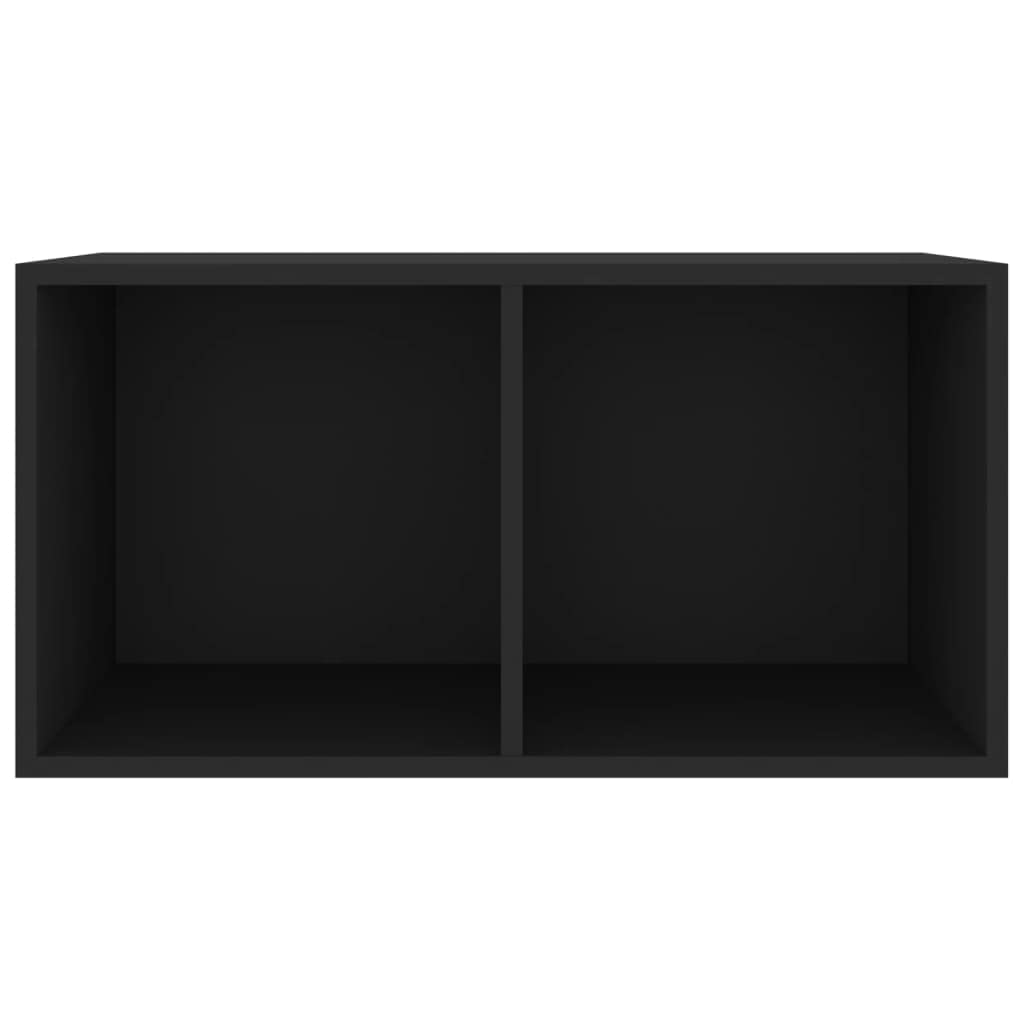 Home-Armadi & Storage,Armadi e rack di archiviazione multimediali,Scatola di immagazzinaggio in vinile nera 71x34x36 cm legno ingegnerizzato