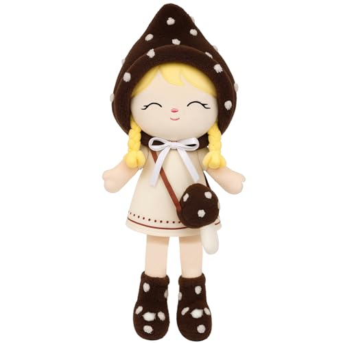 Jumbrace Soft Baby Doll Toys (16'') Baby Rag Doll for Girls Birthday Gifts Cuddly Plush Toys for Toddler Kids (Mushroom Girl)