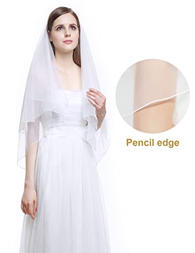 BEAUTELICATE Velo da Sposa Velo Tulle Corto 2