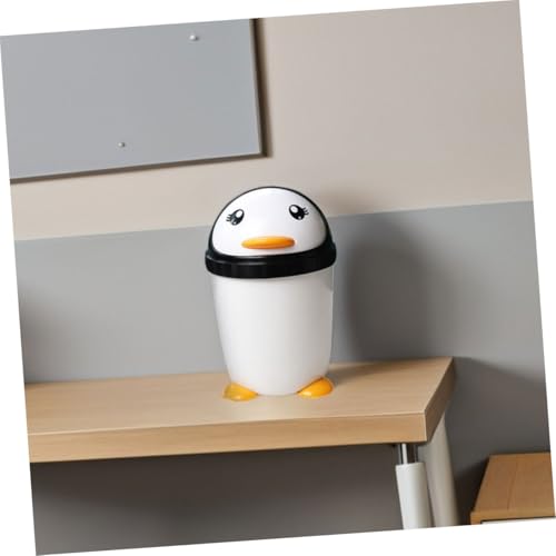 Set 2 canecas de basura plástico pingüino con tapa miniatura 4