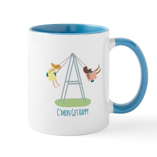 Taza de cerámica 11 oz blanca y azul interior miniatura 1