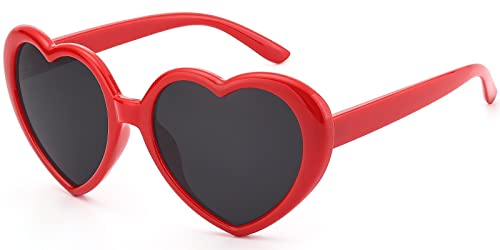 IOHLNG Heart Sunglasses for Women Men Oversized Trendy Love Shaped Sunglasses Retro Lovely Fashion Cute Sun Glasses