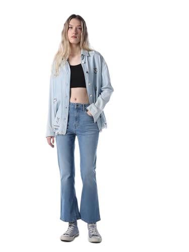 Image of ONLY Women's Solid Flared High Rise Black Jeans