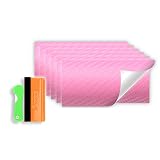 6Pcs 4'x6' Pink 3D Carbon Fiber Textured Vinyl Wrap Compatible with GMC Emblem Overlay Sticker Decal Front Rear Film Sheet Not Pre-Cut Free Tool Kit