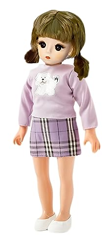 Image of Tickles Movable Joints Cute Beautiful Eyes Fashionable Dress Doll for Kids Girls (Size: 30 cm; Design May Vary in Purple Color)