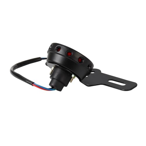 Feu stop arrière LED rétro rouge avec support de plaque moto - 3
