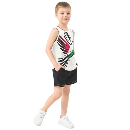 Boys'Tank Tops, Sleeveless Quick Dry Athletic Performance Tank Undershirts for Running Football Basketball,3-15 Y4