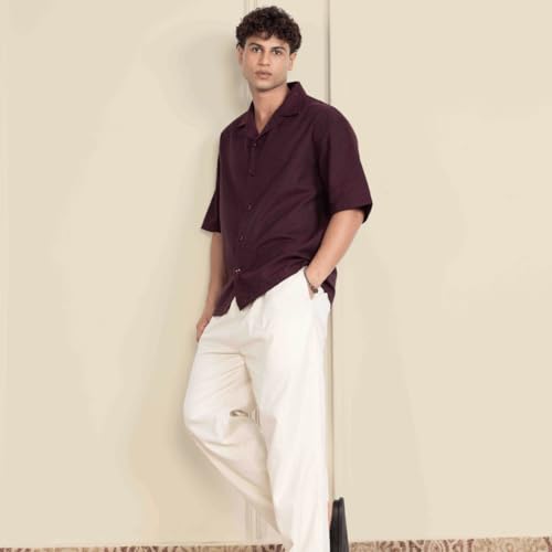 Image of Aatman Men's Half Sleeve | Casual | Box Fit | Cuban Collar Shirt