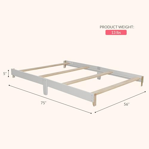 Image of Dream On Me Universal Crib to Full Size Bed Conversion Kit, Solid Wood Bed Rails for Select Convertible Cribs, Strong & Stable Support, Grey