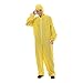 EraSpooky Men Yellow Jumpsuit Hazmat Costume Halloween Party Coverall,Gloves,Goggles
