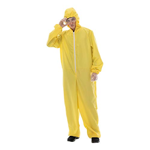 Combinaison jaune homme Hazmat costume cosplay Halloween avec gants