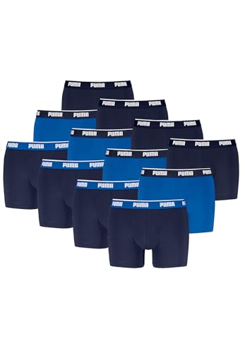 PUMA Lot de 12 boxers pour homme - Sous-vêtement quotidien, True Blue Combo, S
