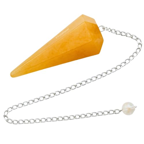 Image of Certified Yellow Aventurine Pendulum Dowsing Tool - Natural Crystal Pendulum for Spiritual Guidance - Premium Dowser Pendulum for Accurate Divination and Energy Healing - Perfect for Energy Healing and Chakra Balancing - Handcrafted with Precision and Elegance