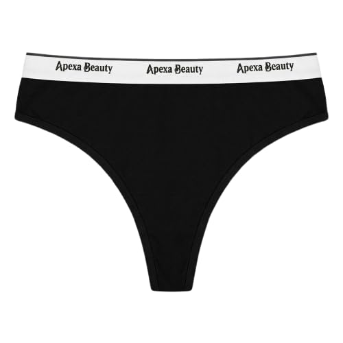 omfiza Women’s Black Thong Panty | Seamless Low Rise Cotton Blend G-String | Comfortable Stretch Underwear (in, Alpha, 3XL, Black)-picture-14