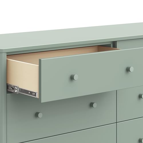 Image of Babyletto Swell 6-Drawer Assembled Baby Dresser, Light Sage | GREENGUARD Gold Certified, 6 Spacious Drawers, Dresser for Bedroom, Living Room & Hallway - Wooden Double Chest of Drawers