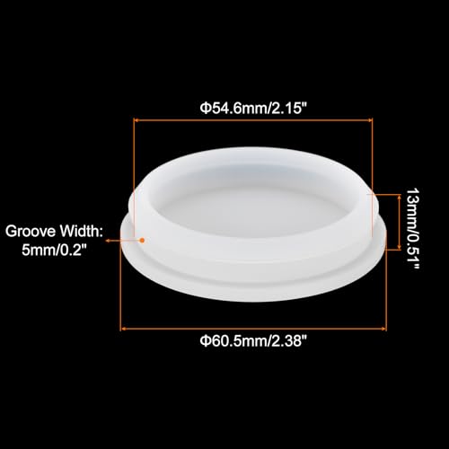 Image of MECCANIXITY 1pcs Silicone Snap in Locking Hole Plugs,54.6mm /2.1 Inch Mounting Diameter Narrow Groove Width 5mm Panel Seal Cover Round for Kitchen Bulkheads Waterproof Sealing Plugs Clear