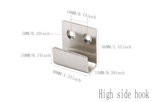 Image of 4 Pieces of Stainless Steel Tile Hanging Code Heavy Duty Wall Mounting Bracket, Photo Frame Wall Tile Hanger, Display Rack Steel Hook Buckle,High Edge