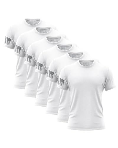 White Flag T-Shirt 6 Pack, Soft Cotton Blend, Tailored Unisex Fit, Tagless, Durable & Comfortable Crew Neck Tee - Main Image