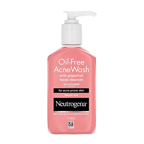Image of Neutrogena Oil Free Acne Wash Pink-Grapefruit Cleanser, Pink, 175 ml & Neutrogena Oil Free Acne Wash For Acne Prone Skin With Salicylic Acid, 175ml