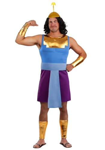 Disney Deluxe Kronk Costume for Adults | Emperors New Groove Halloween Outfit | Tunic Belt Hat Arm & Leg Cuffs X-Large