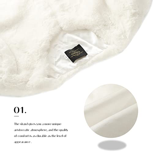 Edary Women Faux Fur Jacket Long Sleeve Coat Open Front Fur Coat Winter Warm Shaggy Faux Fur Parka for Women and Girl4