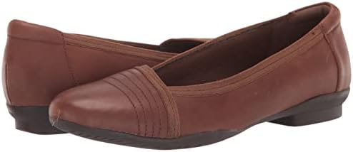 Clarks Women's Sara Erin Ballet Flat, Tan Leather, 9 | Image 6