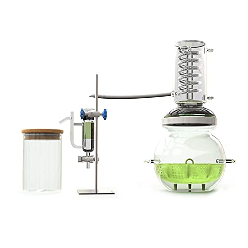 Braceletlxy - Distillateur de verrerie de laboratoire 4L, distillateur de rosée pure haute concentration + extracteur d'entonnoir de séparation, distillation à domicile pour fabriquer votre propre huile essentielle